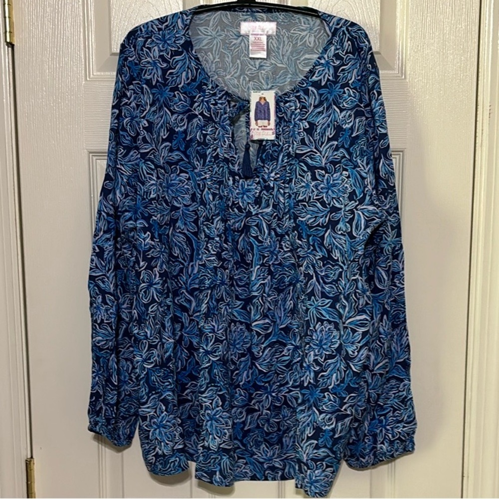 Blue Floral Women's Top
